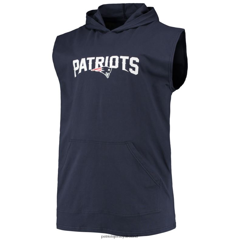 Patriots Jersey Men Navy Big & Tall Muscle Sleeveless Pullover Hoodie 8226D495 Clothing