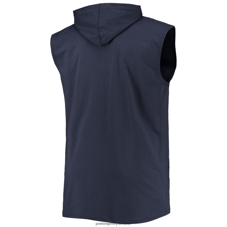 Patriots Jersey Men Navy Big & Tall Muscle Sleeveless Pullover Hoodie 8226D495 Clothing