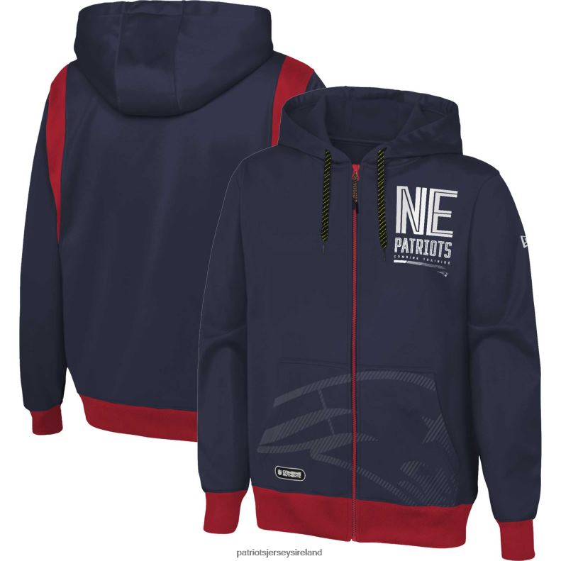 Patriots Jersey Men New Era Navy Combine Authentic Drop Back Full-Zip Hoodie 8226D607 Clothing