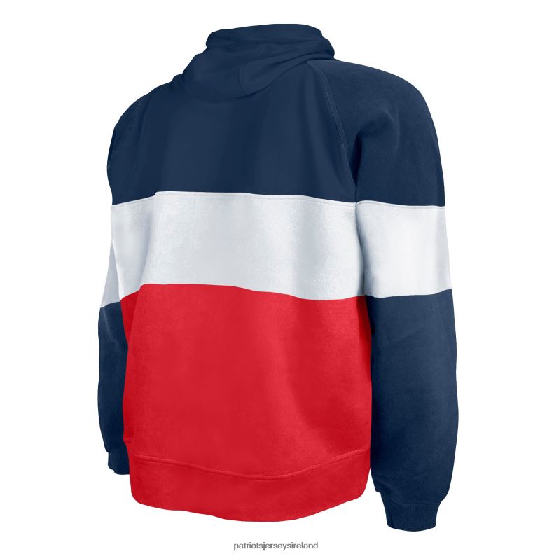 Patriots Jersey Men New Era Navy/Red Big & Tall Current Team Colorblock Fleece Raglan Pullover Hoodie 8226D757 Clothing