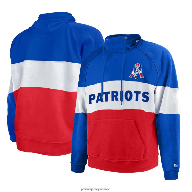 Patriots Jersey Men New Era Red Big & Tall Throwback Colorblock Raglan Pullover Hoodie 8226D763 Clothing