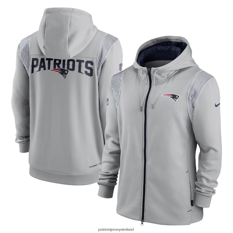 Patriots Jersey Men Nike Gray Performance Sideline Lockup Full-Zip Hoodie 8226D498 Clothing