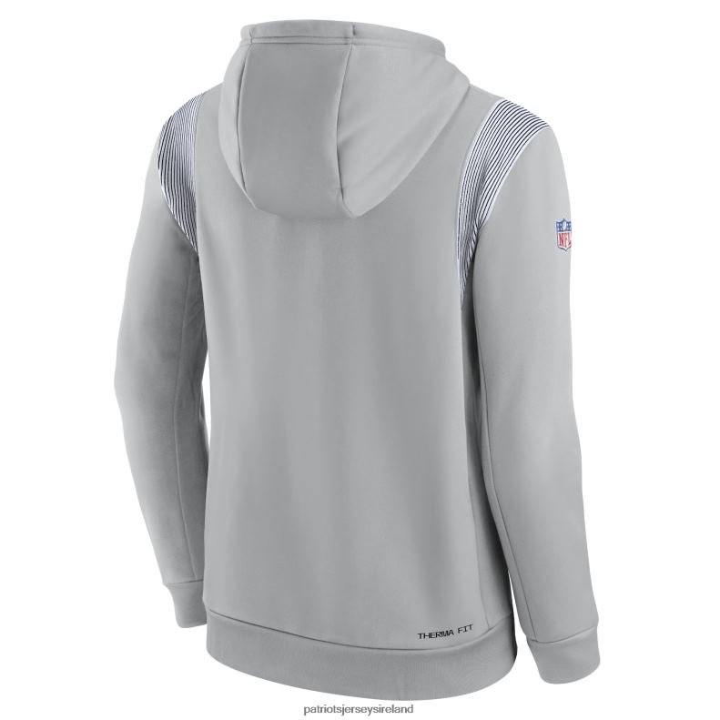 Patriots Jersey Men Nike Gray Sideline Athletic Stack Performance Pullover Hoodie 8226D491 Clothing