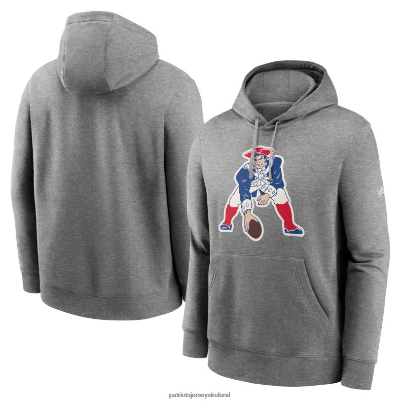 Patriots Jersey Men Nike Heathered Gray Rewind Club Fleece Pullover Hoodie 8226D480 Clothing
