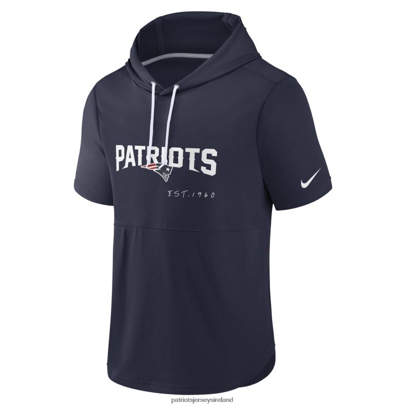 Patriots Jersey Men Nike Navy Short Sleeve Pullover Hoodie 8226D468 Clothing