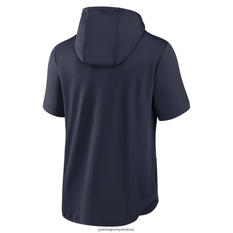 Patriots Jersey Men Nike Navy Short Sleeve Pullover Hoodie 8226D468 Clothing