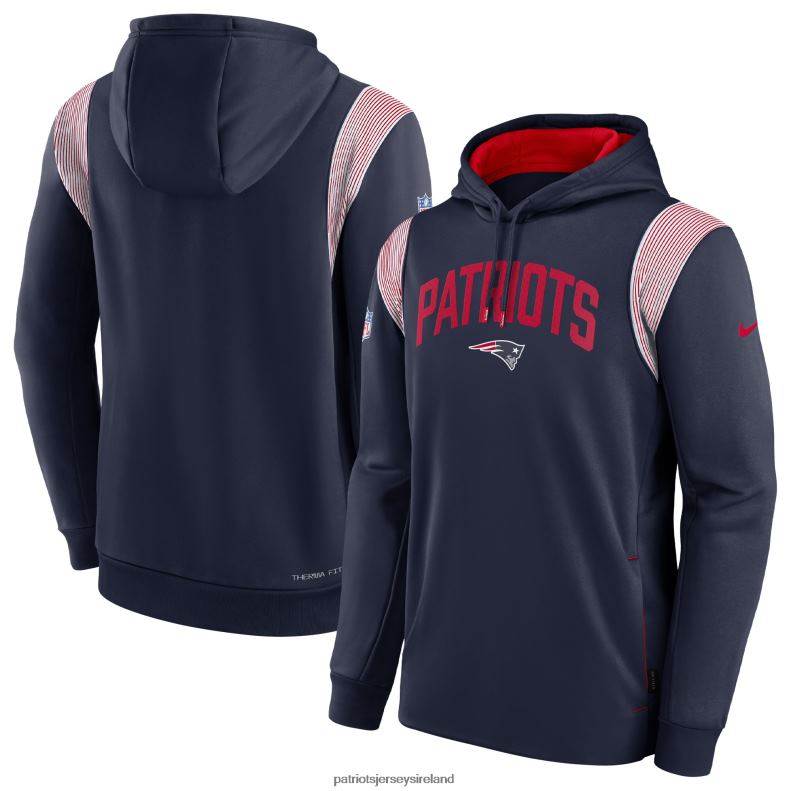Patriots Jersey Men Nike Navy Sideline Athletic Stack Performance Pullover Hoodie 8226D501 Clothing