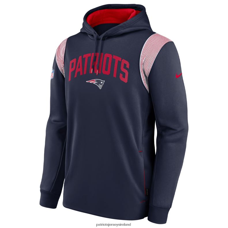 Patriots Jersey Men Nike Navy Sideline Athletic Stack Performance Pullover Hoodie 8226D501 Clothing