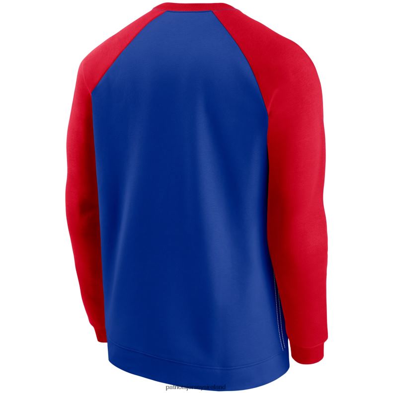 Patriots Jersey Men Nike Royal/Red Historic Raglan Crew Performance Sweater 8226D549 Clothing