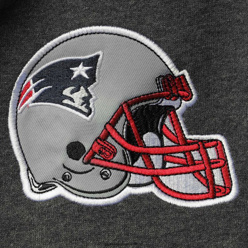 Patriots Jersey Men Starter Heathered Gray/Red Extreme Fireballer Pullover Hoodie 8226D746 Clothing