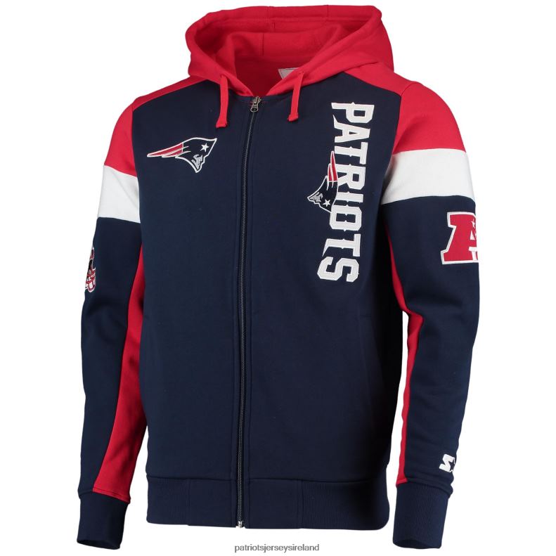 Patriots Jersey Men Starter Navy/Red Logo Extreme Full-Zip Hoodie 8226D690 Clothing