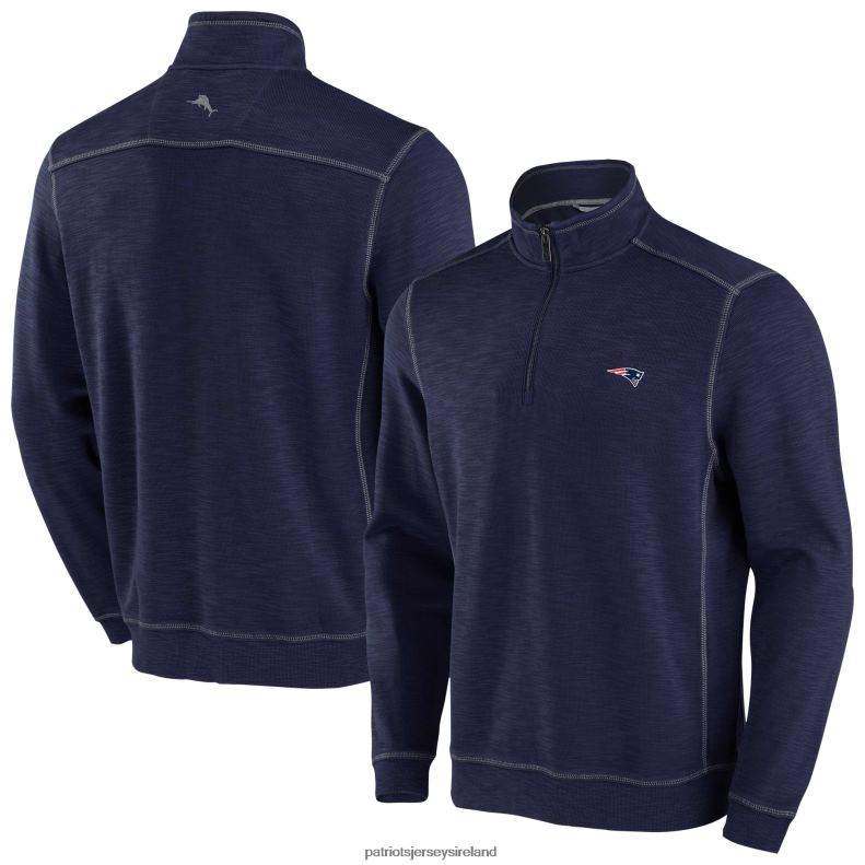 Patriots Jersey Men Tommy Bahama Navy Tobago Bay Tri-Blend Half-Zip Jacket 8226D527 Clothing