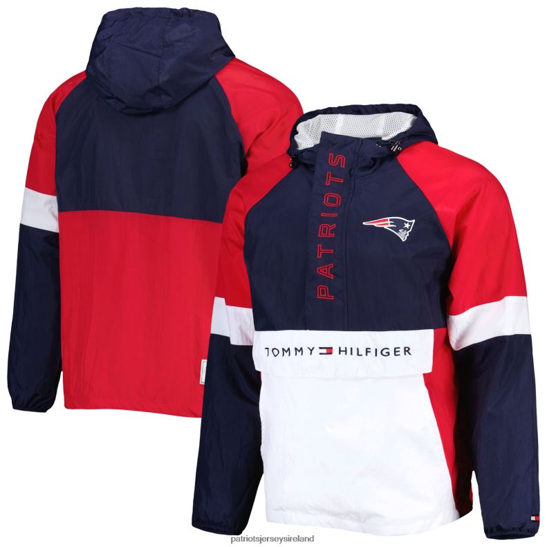 Patriots Jersey Men Tommy Hilfiger Navy Quarter-Zip Pullover Hoodie 8226D466 Clothing