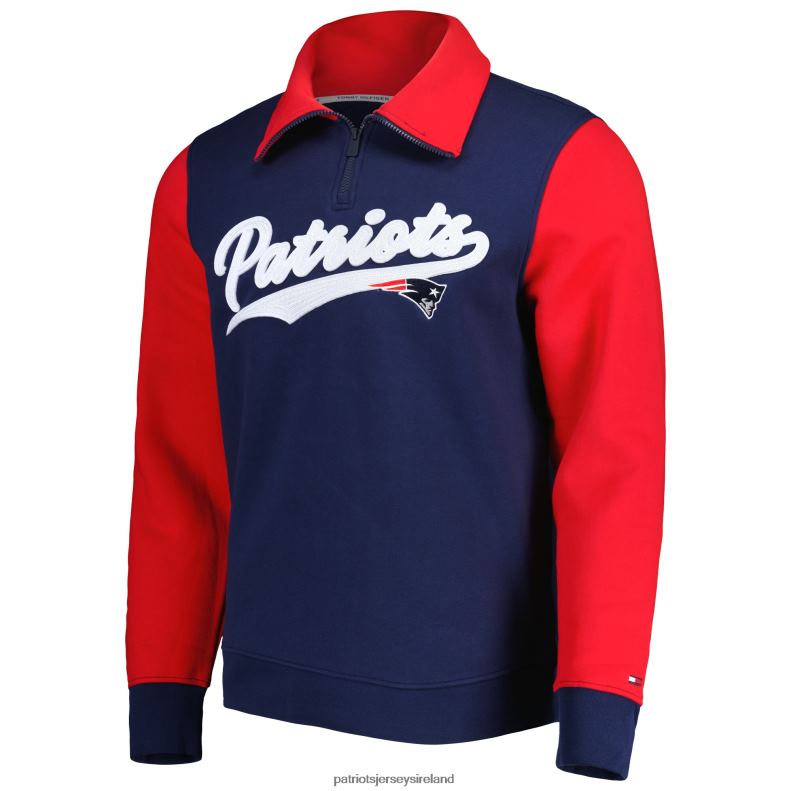 Patriots Jersey Men Tommy Hilfiger Navy/Red Aiden Quarter-Zip Sweatshirt 8226D678 Clothing