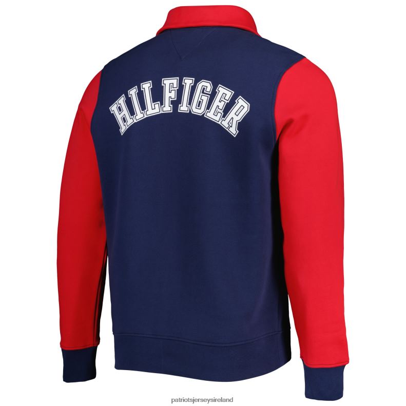 Patriots Jersey Men Tommy Hilfiger Navy/Red Aiden Quarter-Zip Sweatshirt 8226D678 Clothing