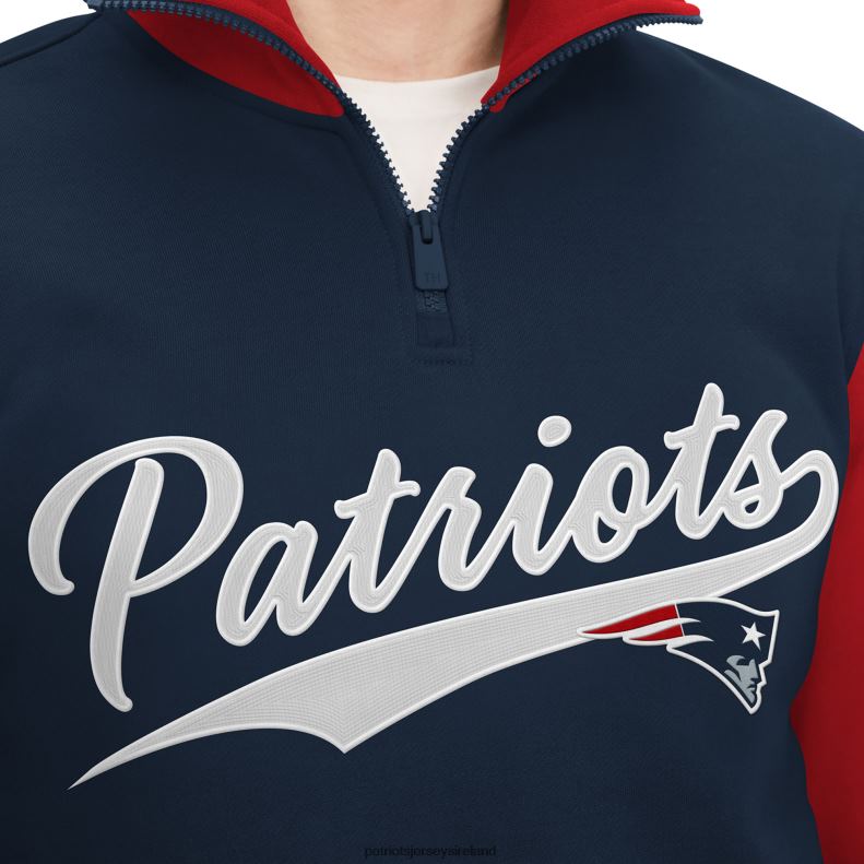 Patriots Jersey Men Tommy Hilfiger Navy/Red Aiden Quarter-Zip Sweatshirt 8226D678 Clothing