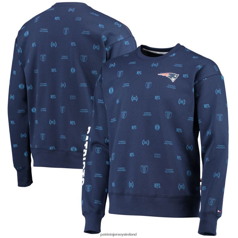 Patriots Jersey Men Tommy Hilfiger Navy Reid Graphic Pullover Sweatshirt 8226D744 Clothing