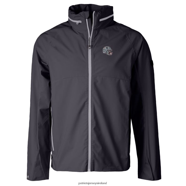 Patriots Jersey Men Cutter & Buck Black Helmet Vapor Water Repellent Stretch Full-Zip Rain Jacket 8226D4 Clothing