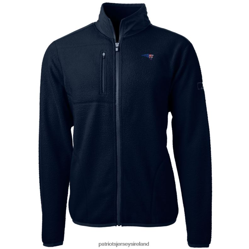 Patriots Jersey Men Cutter & Buck Navy Big & Tall Team Cascade Eco Sherpa Fleece Full-Zip Jacket 8226D2111 Clothing