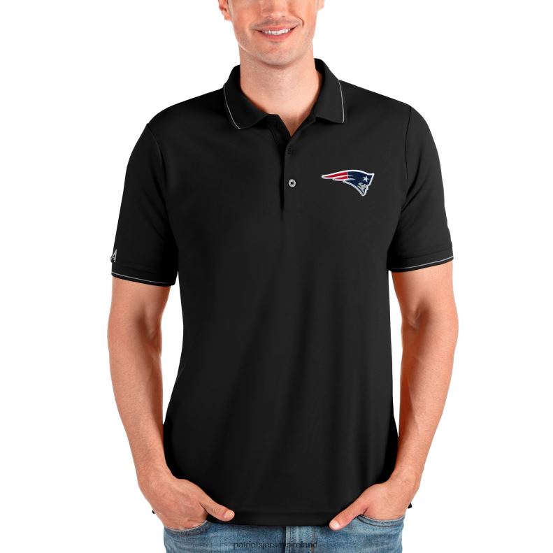 Patriots Jersey Men Antigua Black Affluent Polo 8226D1343 Clothing