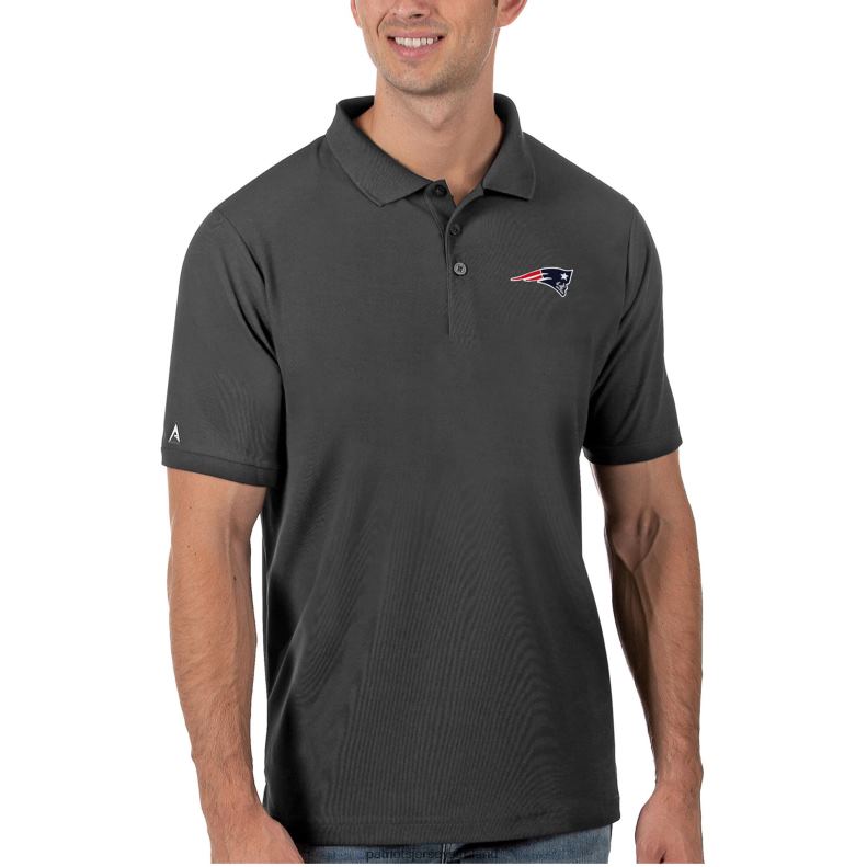 Patriots Jersey Men Antigua Charcoal Legacy Pique Polo 8226D1609 Clothing