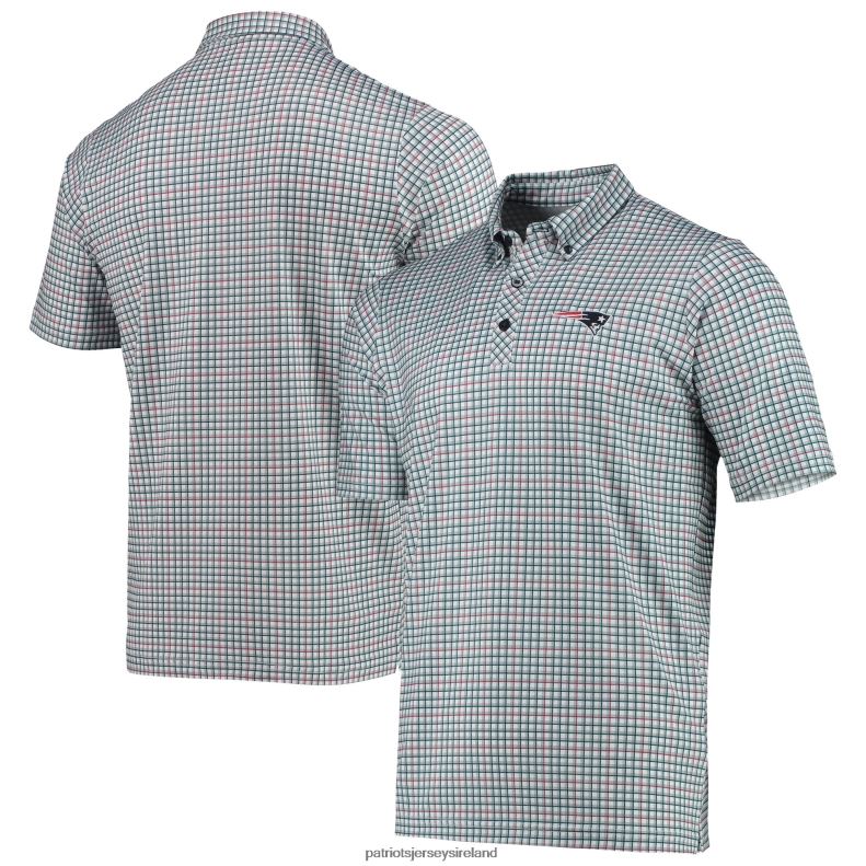 Patriots Jersey Men Antigua Gray/Navy Deliver Button-Down Polo 8226D1423 Clothing