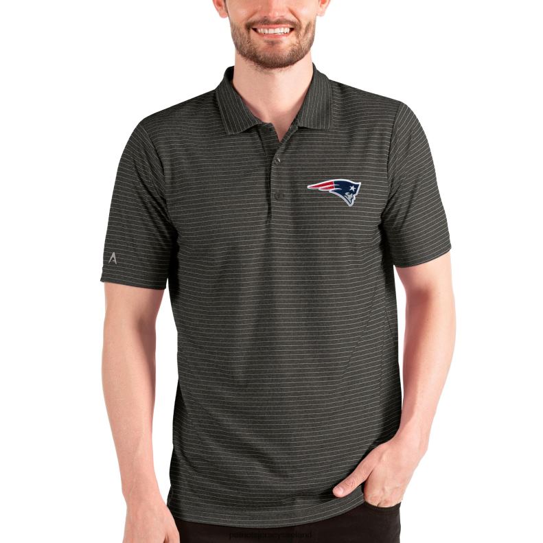 Patriots Jersey Men Antigua Heathered Black/Silver Esteem Polo 8226D1483 Clothing