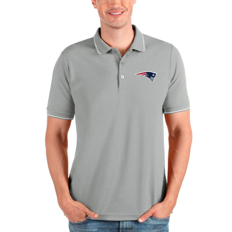 Patriots Jersey Men Antigua Heathered Gray Affluent Polo 8226D1378 Clothing