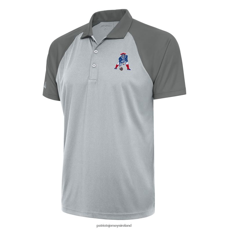 Patriots Jersey Men Antigua Silver/Steel Team Logo Throwback Nova Polo 8226D1279 Clothing