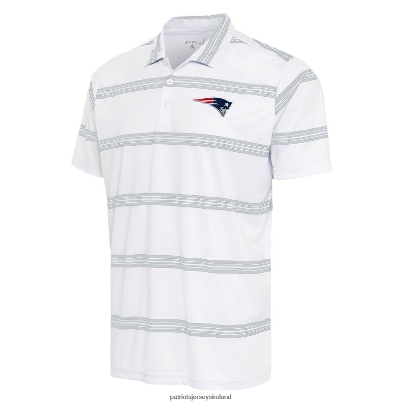 Patriots Jersey Men Antigua White/Gray Groove Polo 8226D1516 Clothing