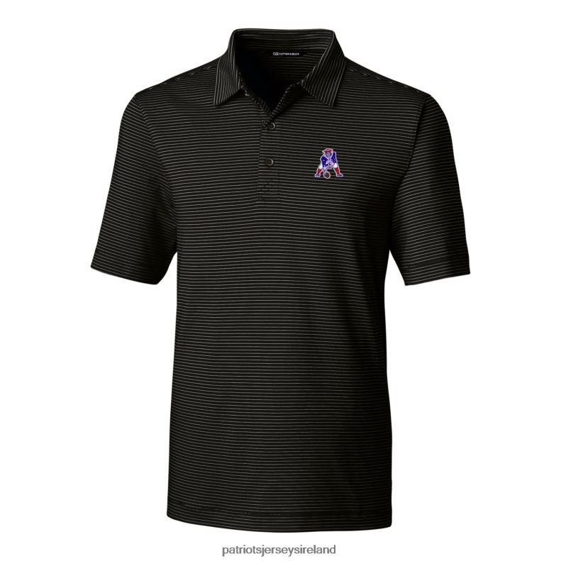 Patriots Jersey Men Cutter & Buck Black Throwback Logo Forge Pencil Stripe Stretch Polo 8226D1596 Clothing
