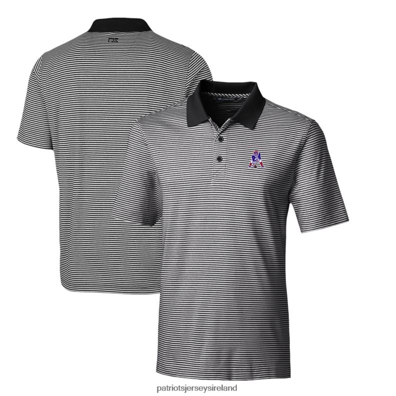 Patriots Jersey Men Cutter & Buck Black Throwback Logo Forge Tonal Stripe Stretch Polo 8226D1433 Clothing