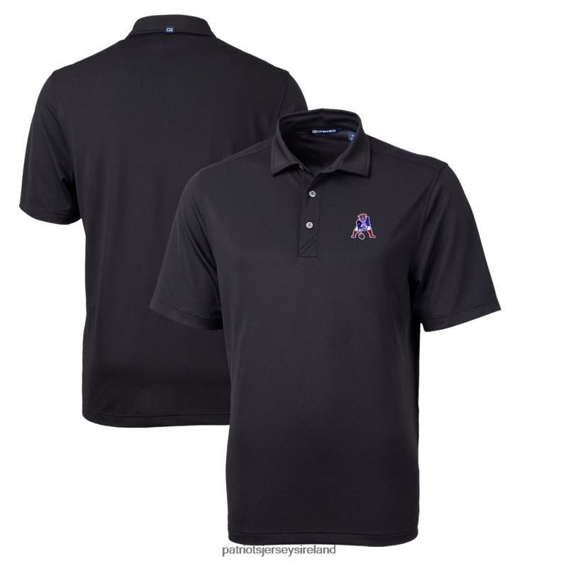 Patriots Jersey Men Cutter & Buck Black Throwback Logo Virtue Eco Pique Recycled Big & Tall Polo 8226D1437 Clothing