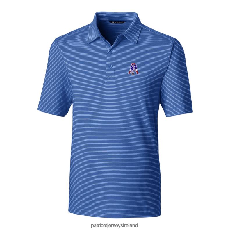 Patriots Jersey Men Cutter & Buck Blue Throwback Logo Forge Pencil Stripe Stretch Polo 8226D1389 Clothing