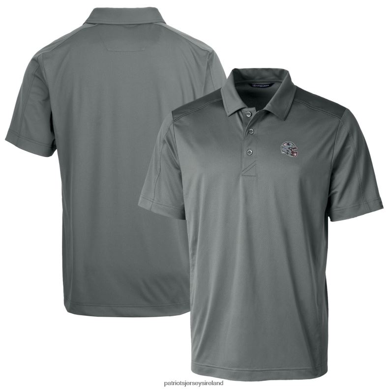 Patriots Jersey Men Cutter & Buck Gray Helmet Prospect Textured Stretch Polo 8226D1348 Clothing
