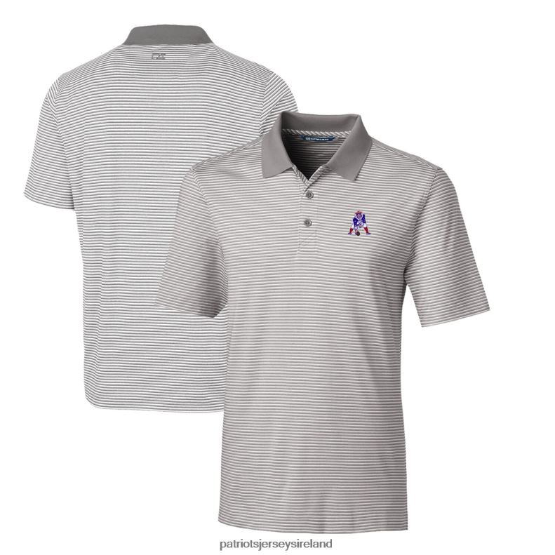 Patriots Jersey Men Cutter & Buck Gray Throwback Logo Big & Tall Forge Tonal Stripe Stretch Polo 8226D1588 Clothing