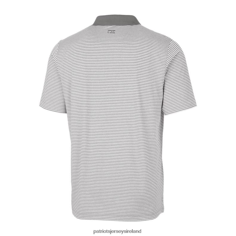 Patriots Jersey Men Cutter & Buck Gray Throwback Logo Forge Tonal Stripe Stretch Polo 8226D1593 Clothing