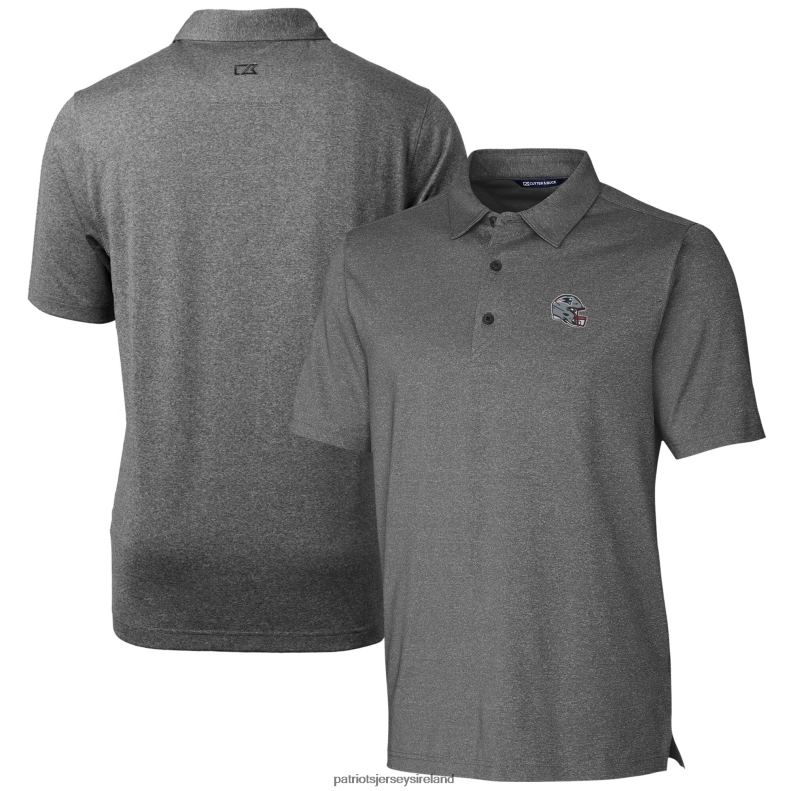 Patriots Jersey Men Cutter & Buck Heather Charcoal Helmet Forge Stretch Polo 8226D1318 Clothing