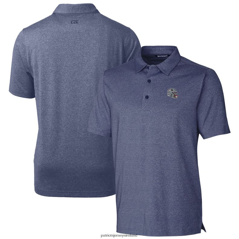 Patriots Jersey Men Cutter & Buck Heather Navy Helmet Forge Stretch Polo 8226D1319 Clothing