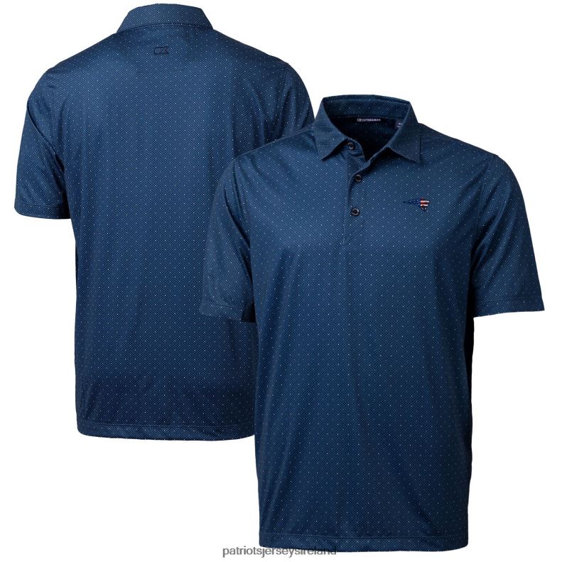 Patriots Jersey Men Cutter & Buck Navy Big & Tall Pike Double Dot Print Stretch Polo 8226D1468 Clothing