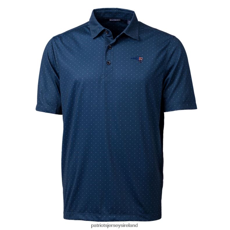 Patriots Jersey Men Cutter & Buck Navy Big & Tall Pike Double Dot Print Stretch Polo 8226D1468 Clothing