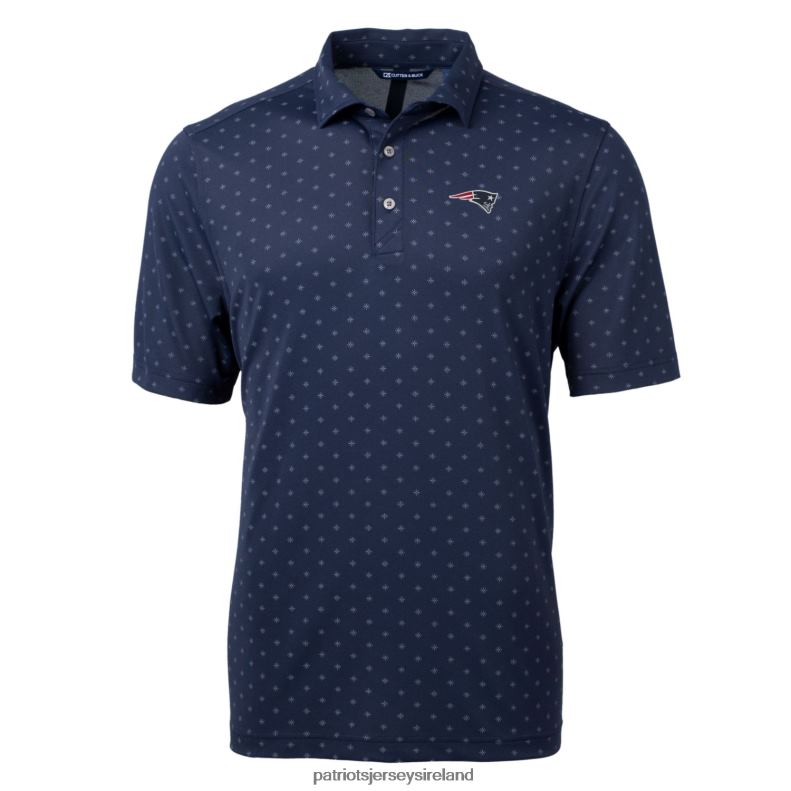 Patriots Jersey Men Cutter & Buck Navy Big & Tall Virtue Eco Pique Tile Polo 8226D1504 Clothing