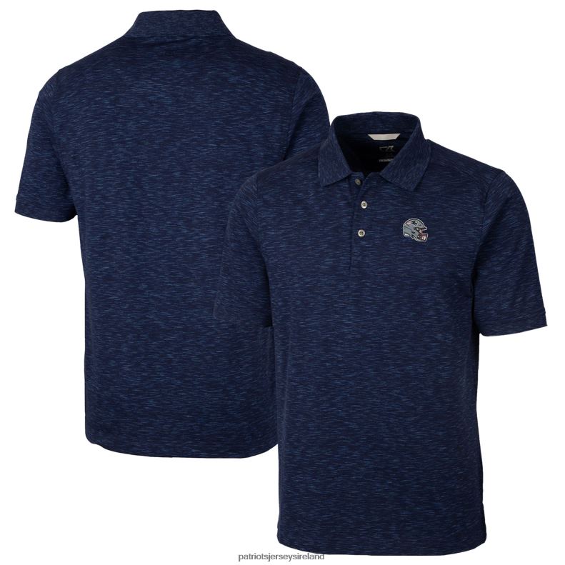 Patriots Jersey Men Cutter & Buck Navy Helmet Advantage Space Dye Tri-Blend Polo 8226D1302 Clothing