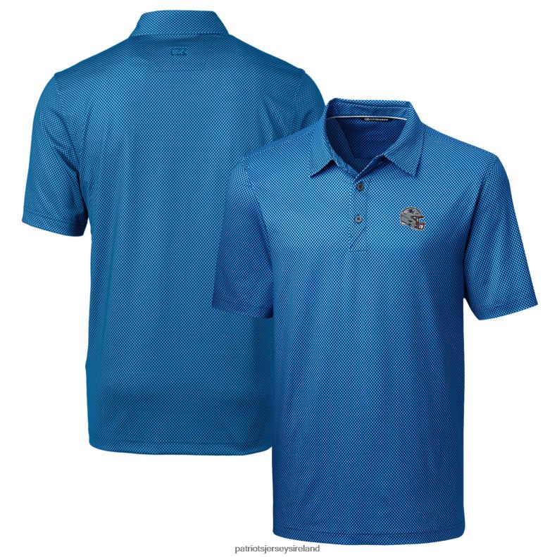 Patriots Jersey Men Cutter & Buck Navy Helmet Pike Mini Pennant Print Stretch Polo 8226D1334 Clothing