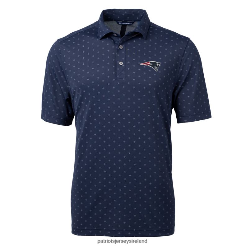 Patriots Jersey Men Cutter & Buck Navy Virtue Eco Pique Tile Print Polo 8226D1390 Clothing