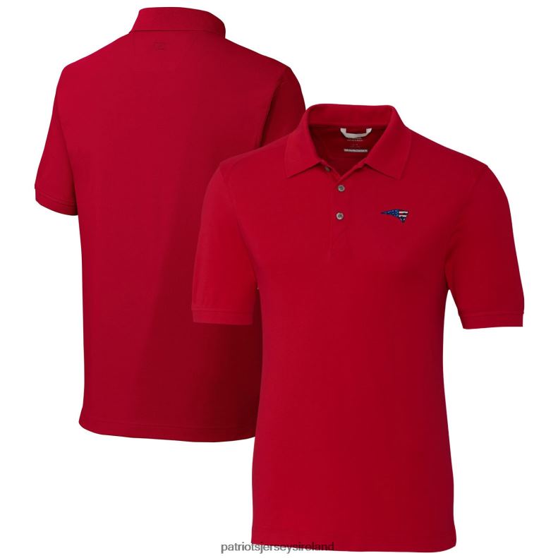Patriots Jersey Men Cutter & Buck Red Americana Advantage Tri-Blend Pique Polo 8226D1522 Clothing