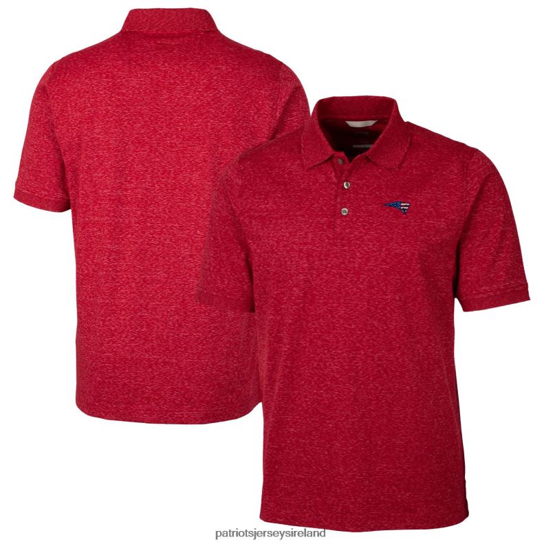 Patriots Jersey Men Cutter & Buck Red Big & Tall Advantage Tri-Blend Space Dye Polo 8226D1397 Clothing