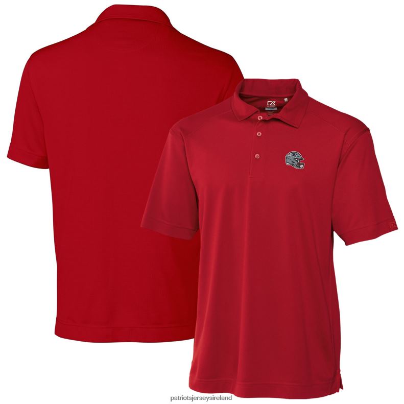 Patriots Jersey Men Cutter & Buck Red Helmet DryTec Genre Textured Solid Polo 8226D1358 Clothing