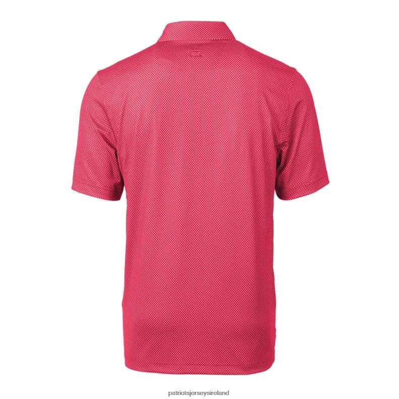 Patriots Jersey Men Cutter & Buck Red Helmet Pike Mini Pennant Print Stretch Polo 8226D1357 Clothing