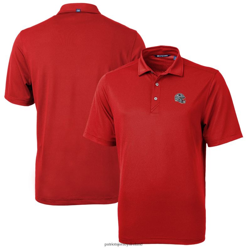 Patriots Jersey Men Cutter & Buck Red Helmet Virtue Eco Pique Recycled Polo 8226D1365 Clothing